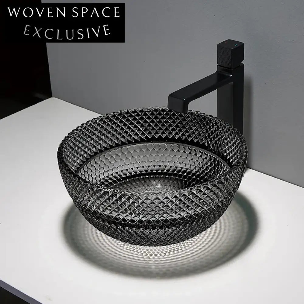 Luxury Round Crystal Glass Vessel Sink for Elegant Bathroom Vanities