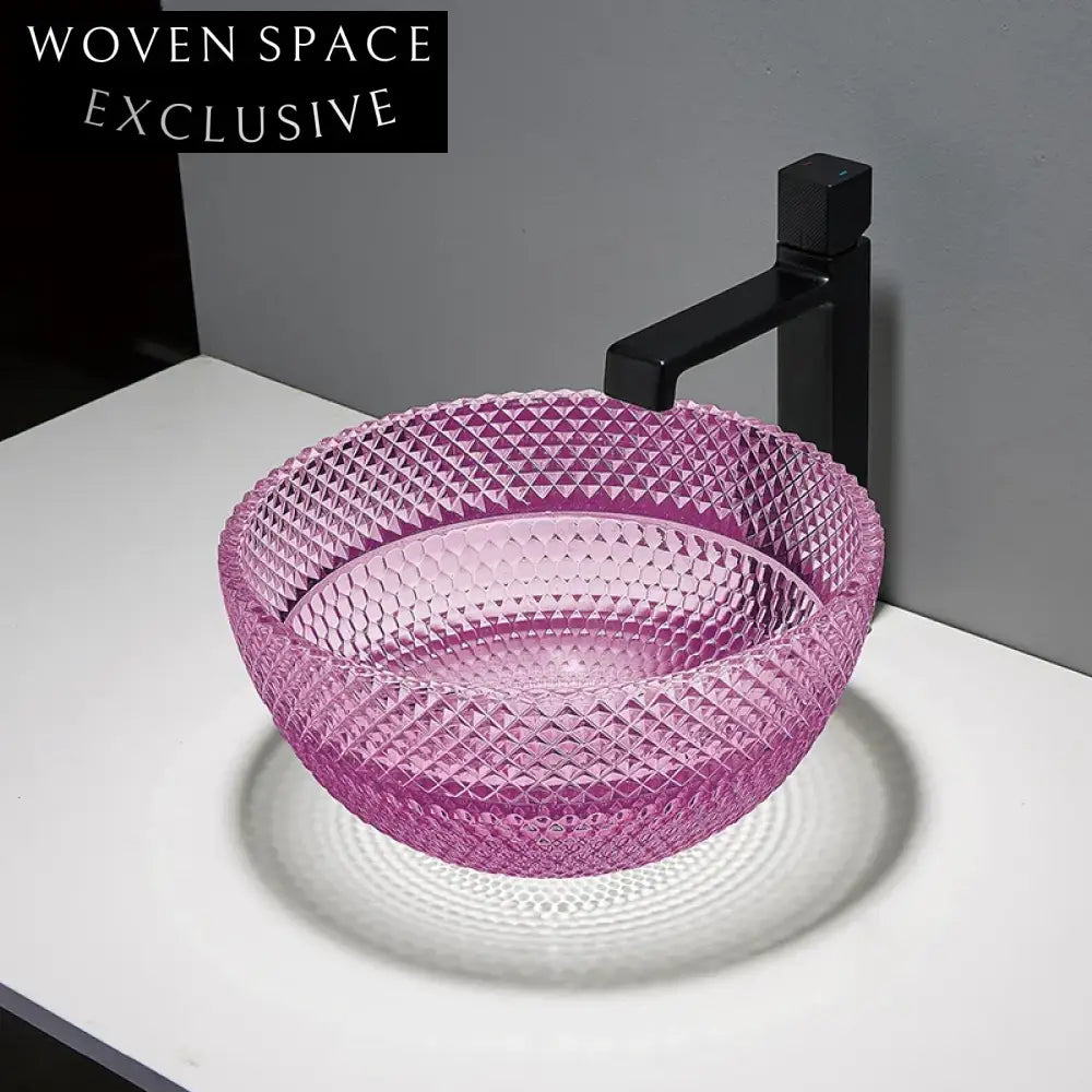 Luxury Round Crystal Glass Vessel Sink for Elegant Bathroom Vanities