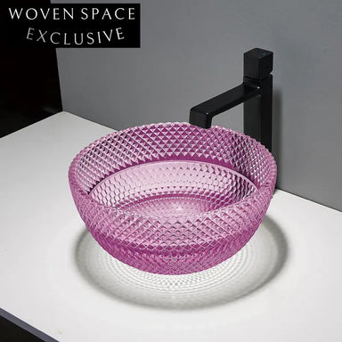 Luxury Round Crystal Glass Vessel Sink for Elegant Bathroom Vanities