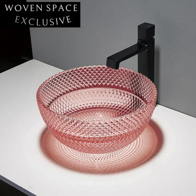 Luxury Round Crystal Glass Vessel Sink for Elegant Bathroom Vanities