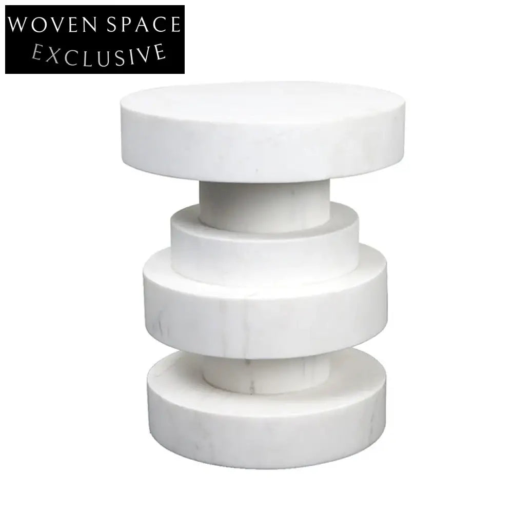 Luxury Round Marble Accent Side Table for Chic Living Room Decor