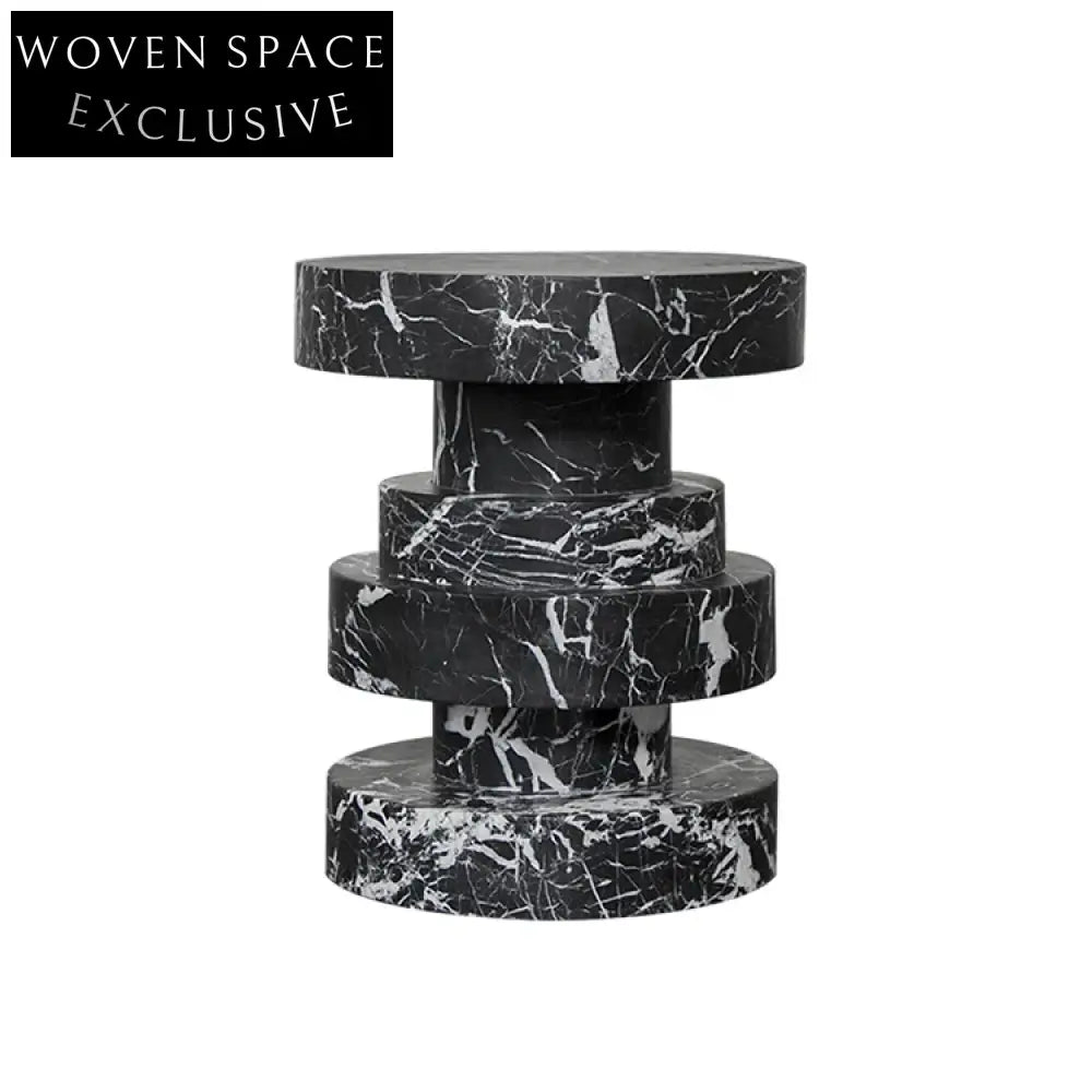 Luxury Round Marble Accent Side Table for Chic Living Room Decor