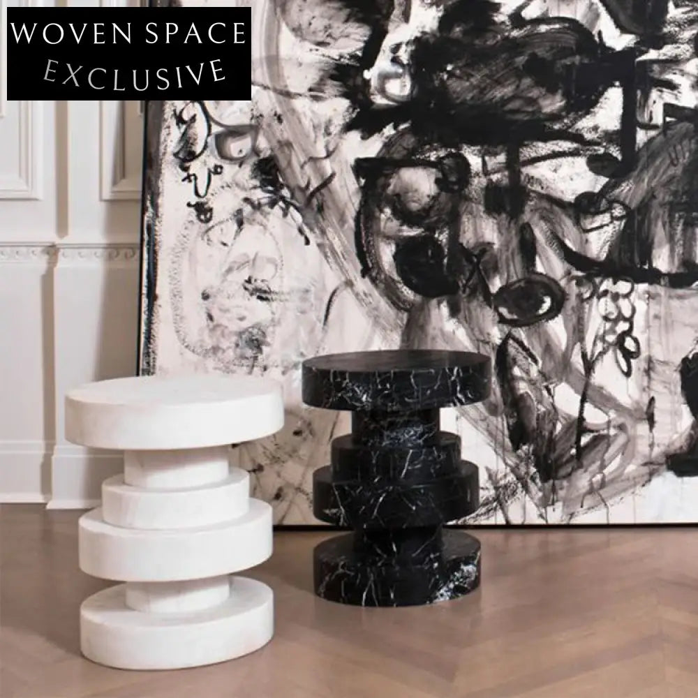 Luxury Round Marble Accent Side Table for Chic Living Room Decor