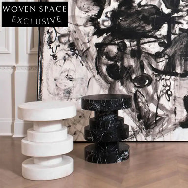 Luxury Round Marble Accent Side Table for Chic Living Room Decor