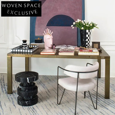 Luxury Round Marble Accent Side Table for Chic Living Room Decor