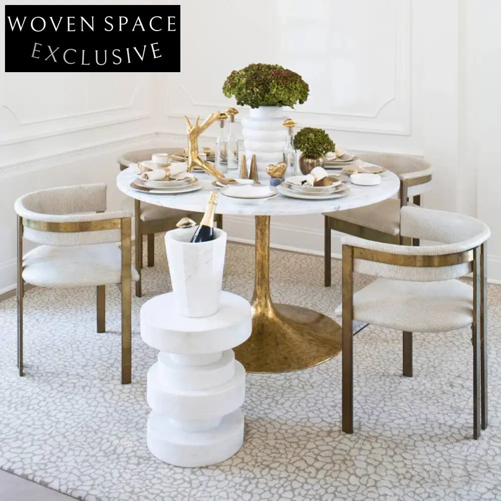 Luxury Round Marble Accent Side Table for Chic Living Room Decor