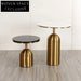 Luxury Round Marble Side Coffee Table with Stainless Steel Base