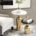 Luxury Round Marble Side Coffee Table with Stainless Steel Base