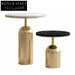 Luxury Round Marble Side Coffee Table with Stainless Steel Base