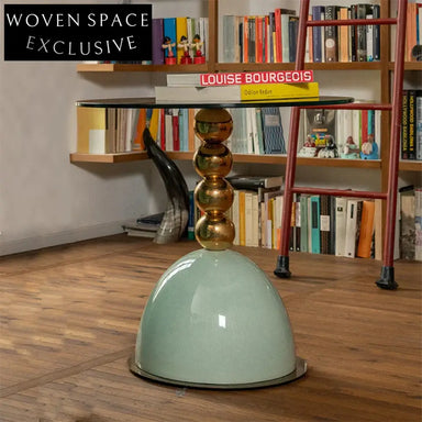 Luxury Round Marble Top Ceramic Base Modern Living Room Coffee Table