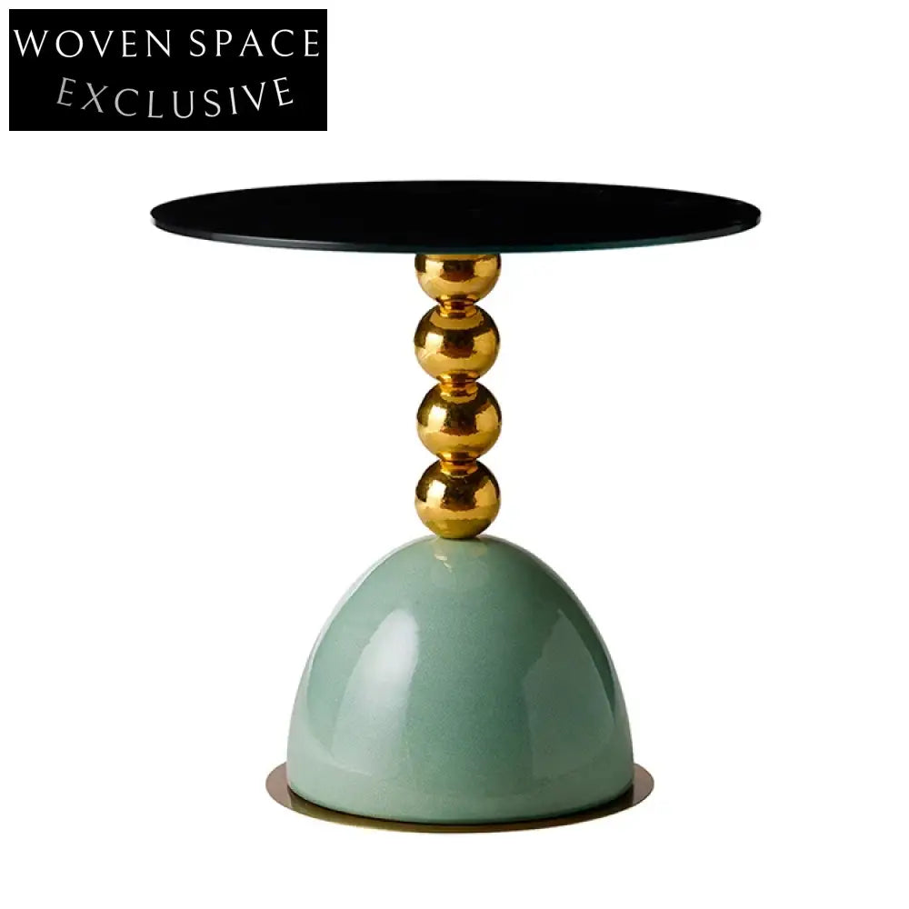 Luxury Round Marble Top Ceramic Base Modern Living Room Coffee Table