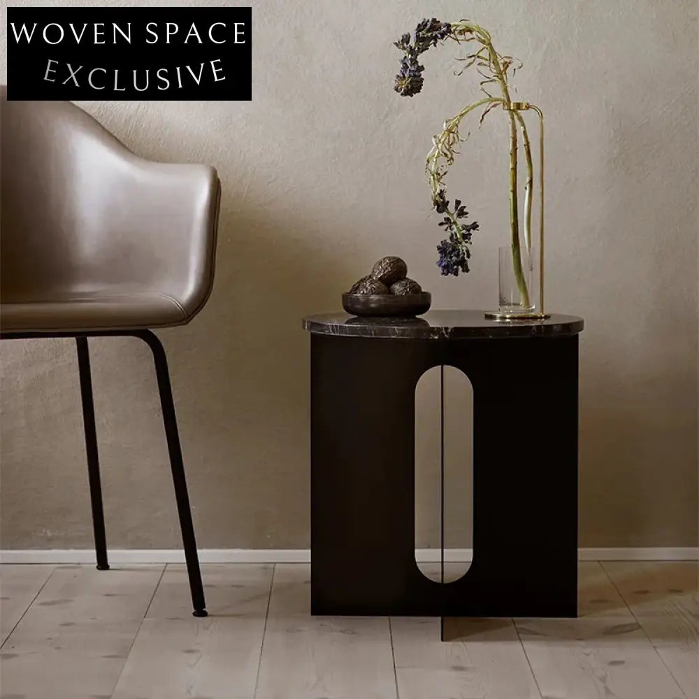 Luxury Round Marble Top Living Room Coffee Table with Metal Base