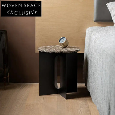 Luxury Round Marble Top Living Room Coffee Table with Metal Base