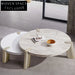 Luxury Round Natural Marble Top Coffee Table with Metal Base