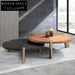 Luxury Round Natural Marble Top Coffee Table with Metal Base