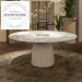 Luxury Round Solid Wood Marble Modern Leather Upholstered Dining Table