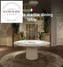 Luxury Round Solid Wood Marble Modern Leather Upholstered Dining Table