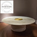 Luxury Round Solid Wood Marble Modern Leather Upholstered Dining Table