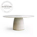 Luxury Round Solid Wood Marble Modern Leather Upholstered Dining Table
