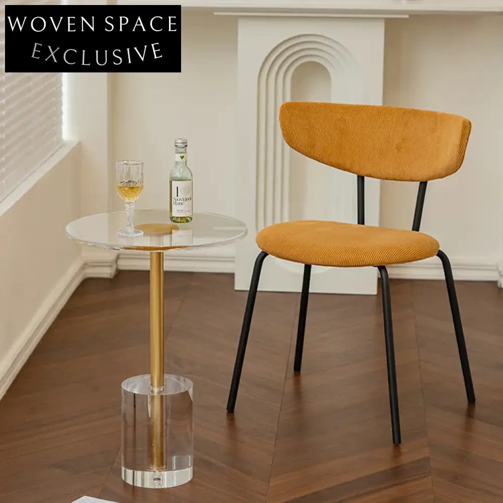 Luxury Round Transparent Acrylic Side Table with Modern Metal Frame