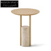 Luxury Round Travertine Solid Wood Multi-Layer Board Coffee Table