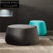 Luxury Round Velvet Ottoman Footrest Storage Stool with Solid Wood Frame