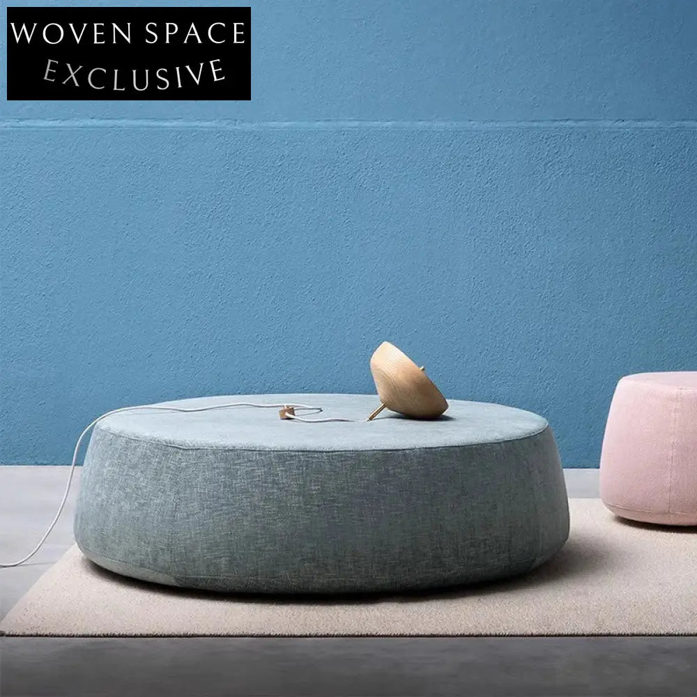 Luxury Round Velvet Ottoman Footrest Storage Stool with Solid Wood Frame