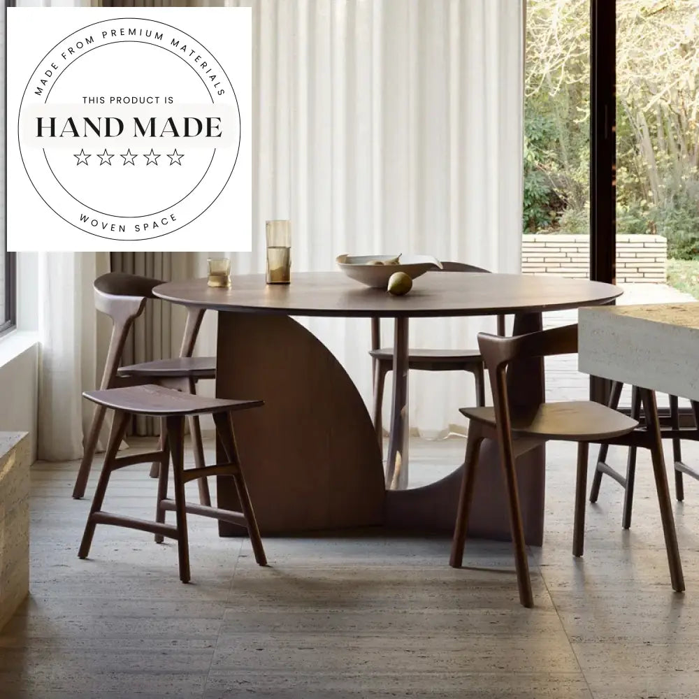 Luxury Round Walnut Wood Roulette 8 Seater Modern Dining Table
