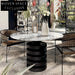Luxury Round White Marble Top with Spiral Metal Base Dining Table