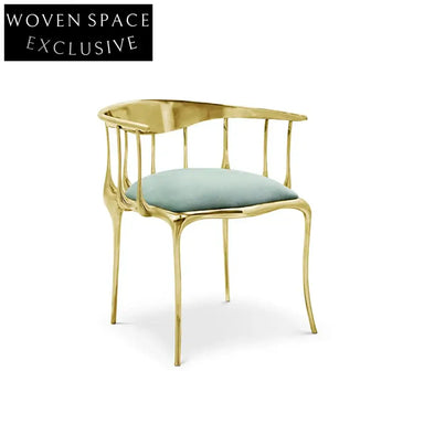 Luxury Royal Brass Velvet Dining Chair for Elegant Hotel & Home Decor