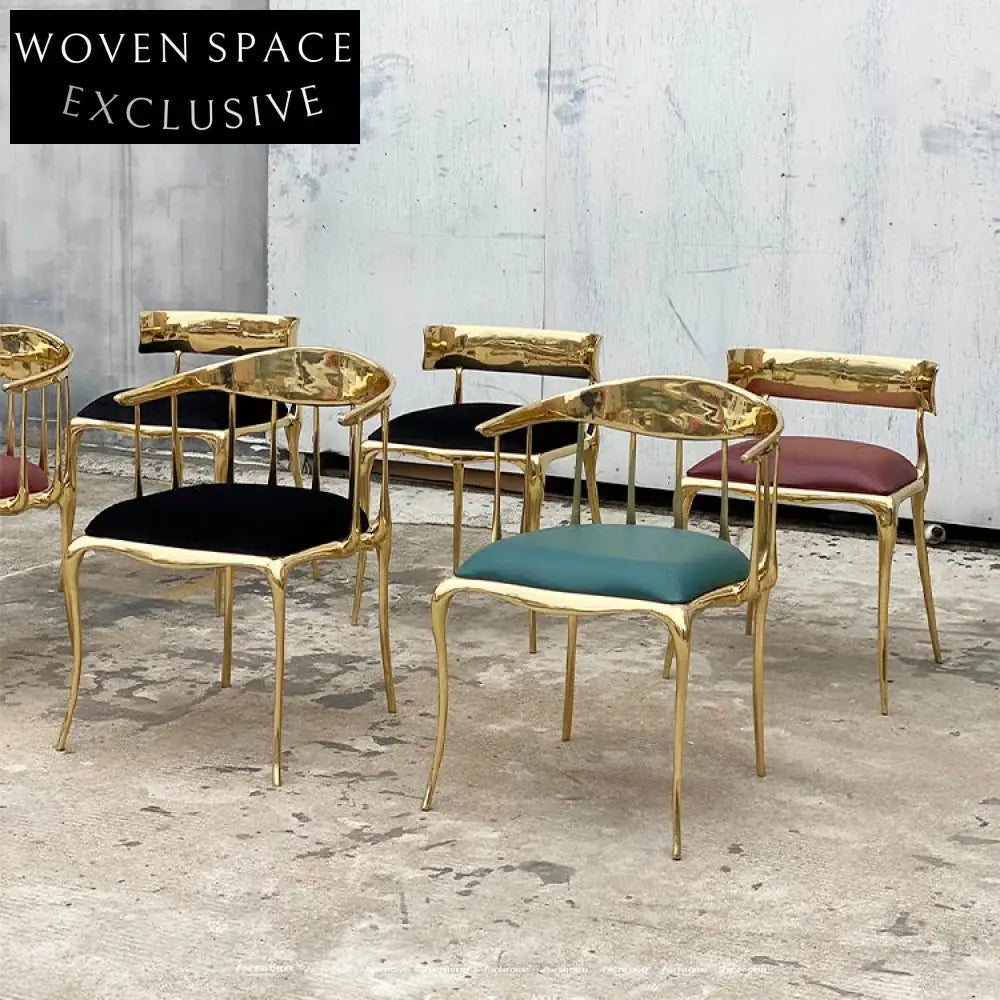 Luxury Royal Brass Velvet Dining Chair for Elegant Hotel & Home Decor