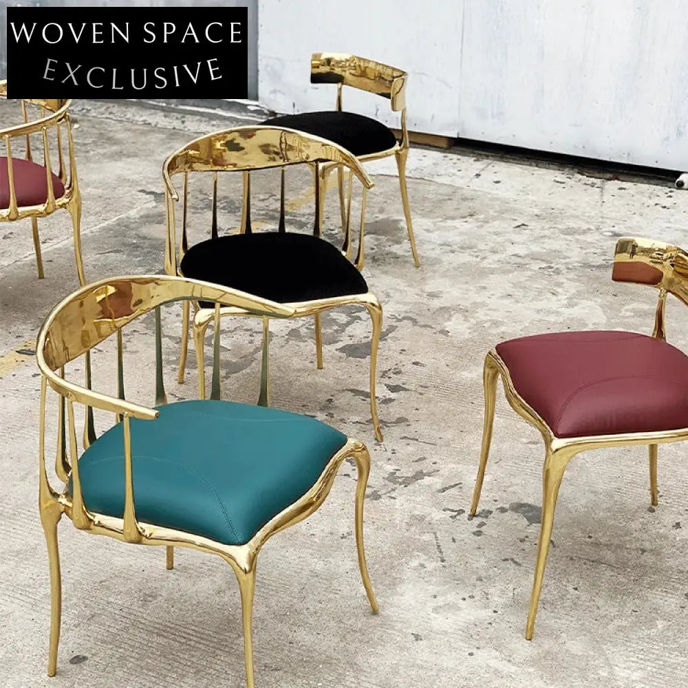 Luxury Royal Brass Velvet Dining Chair for Elegant Hotel & Home Decor