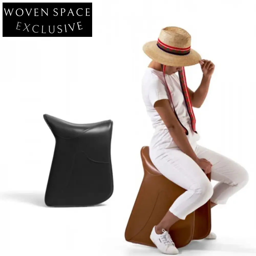 Luxury Saddle Leather Modern Indoor Home Furniture Small Sofa End Stool Ottoman