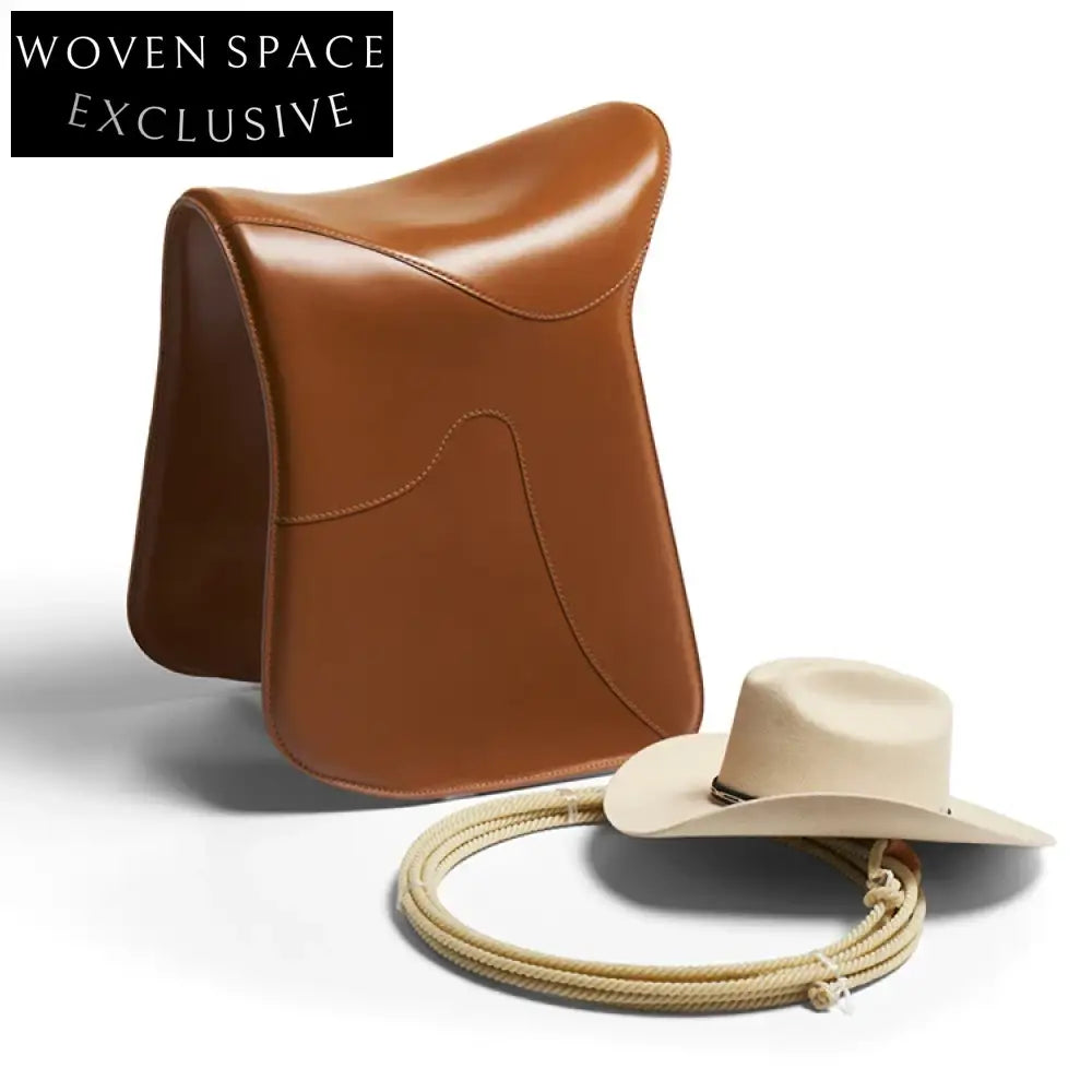 Luxury Saddle Leather Modern Indoor Home Furniture Small Sofa End Stool Ottoman