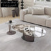 Luxury Sintered Stone & Metal Round Coffee Table Set for Living Room