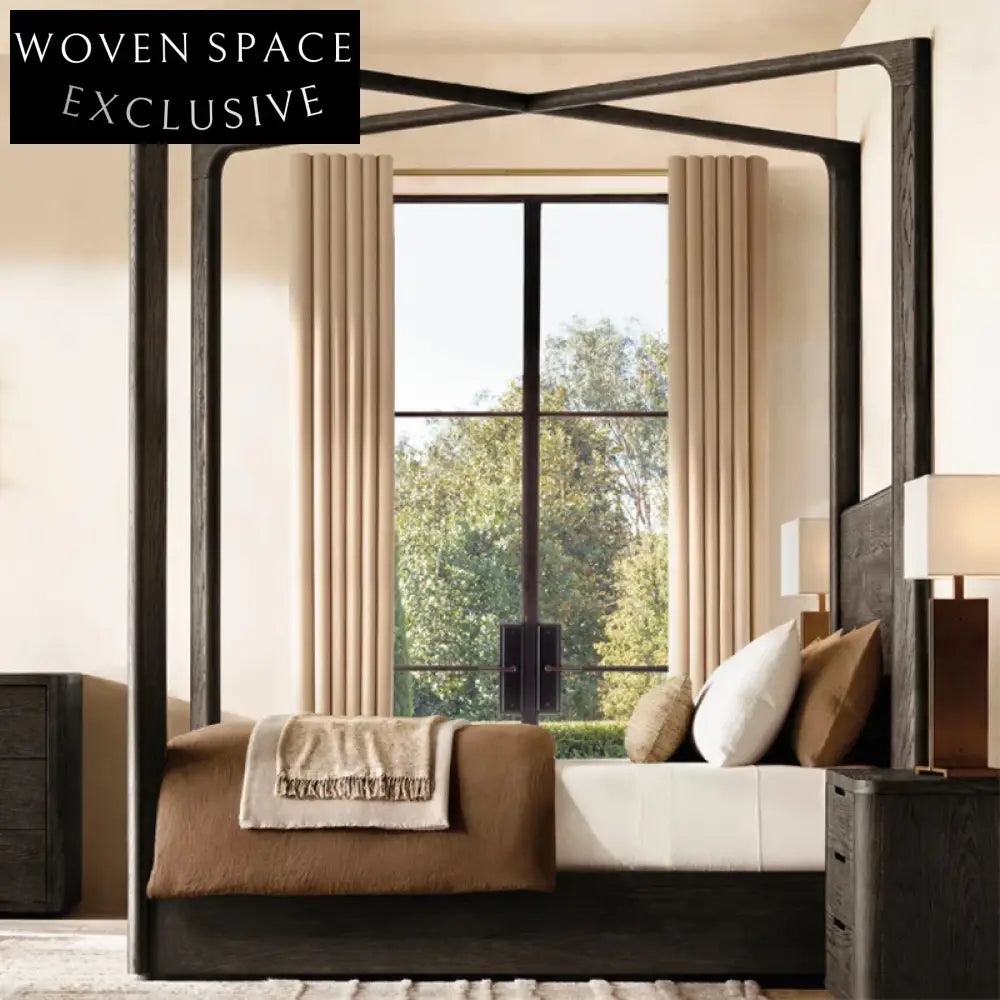 Luxury Solid Oak King Bed Frame with High Wooden Headboard