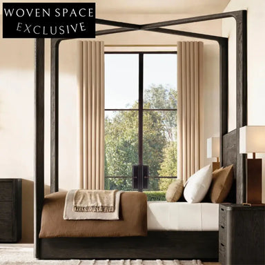 Luxury Solid Oak King Bed Frame with High Wooden Headboard