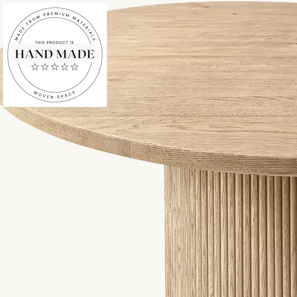 Luxury Solid Oak Round Wood Midcentury Antique Dining Table Set