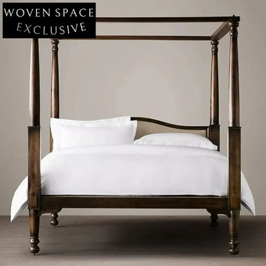 Luxury Solid Oak Wood Queen King Size Retro Style Platform Bed Frame