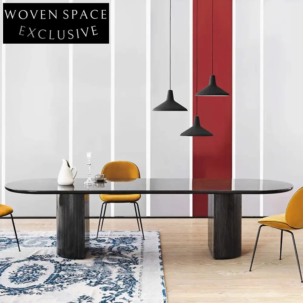 Luxury Solid Oak Wood Rectangular Nordic Style Dining Table