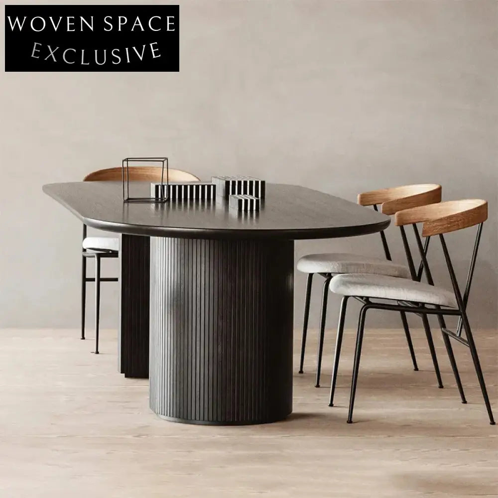 Luxury Solid Oak Wood Rectangular Nordic Style Dining Table