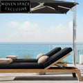 Luxury Solid Teak Wood Outdoor Adjustable Daybed with Weather-Resistant Cushion Sunbed