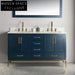 Luxury Solid Wood 60-Inch Bathroom Vanity with Marble Top, Soft-Close