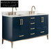Luxury Solid Wood 60-Inch Bathroom Vanity with Marble Top, Soft-Close