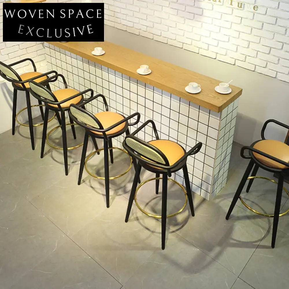Luxury Solid Wood Backrest Bar Stool, Commercial & Home Use Chair