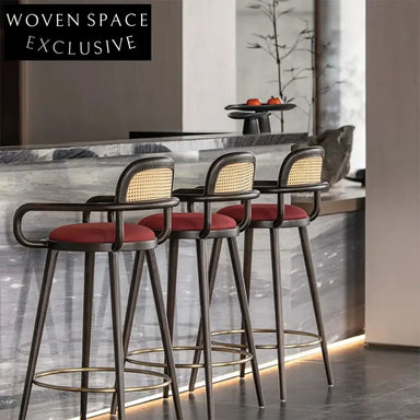 Luxury Solid Wood Backrest Bar Stool, Commercial & Home Use Chair