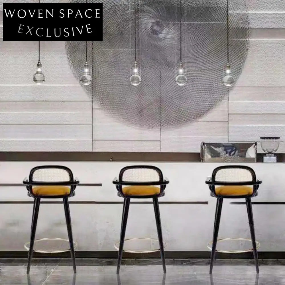 Luxury Solid Wood Backrest Bar Stool, Commercial & Home Use Chair