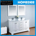 Luxury Solid Wood Bathroom Vanity Cabinet, Marble Top, Soft-Close Storage