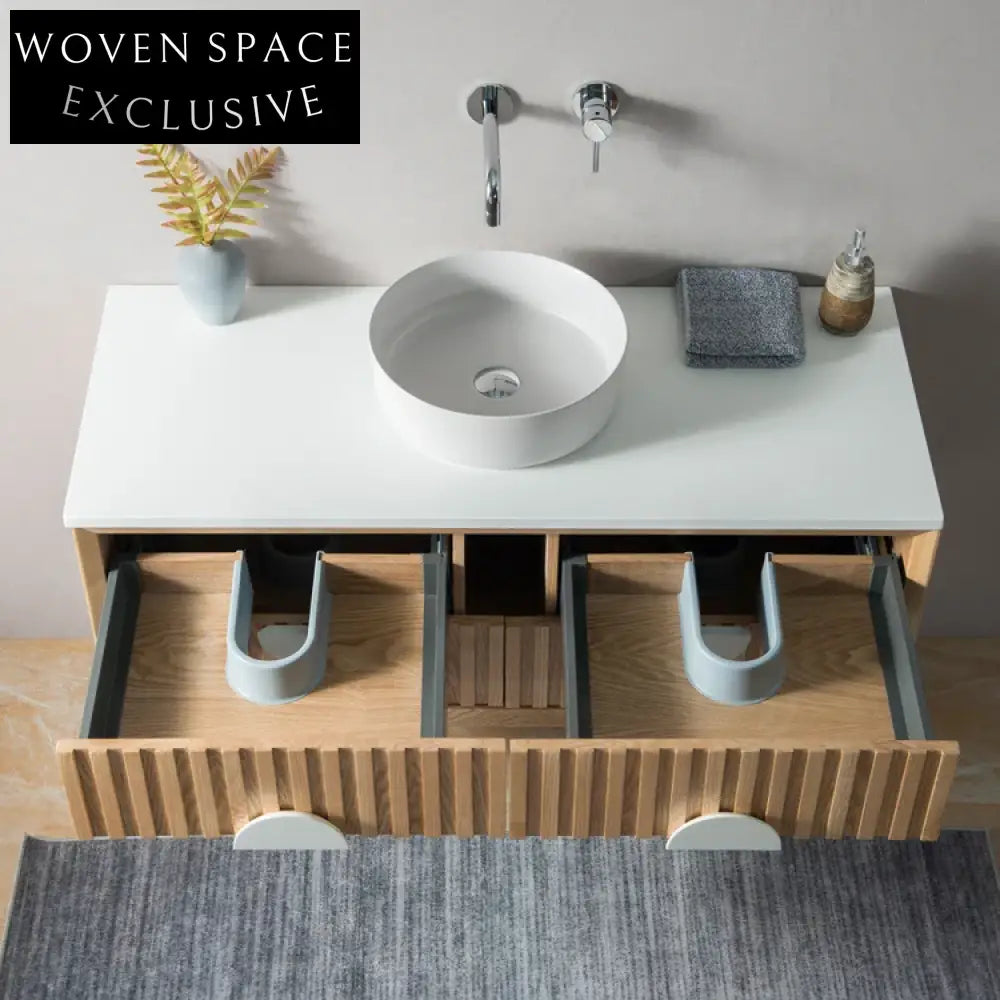 Luxury Solid Wood Bathroom Vanity Cabinet with Premium Marble Top