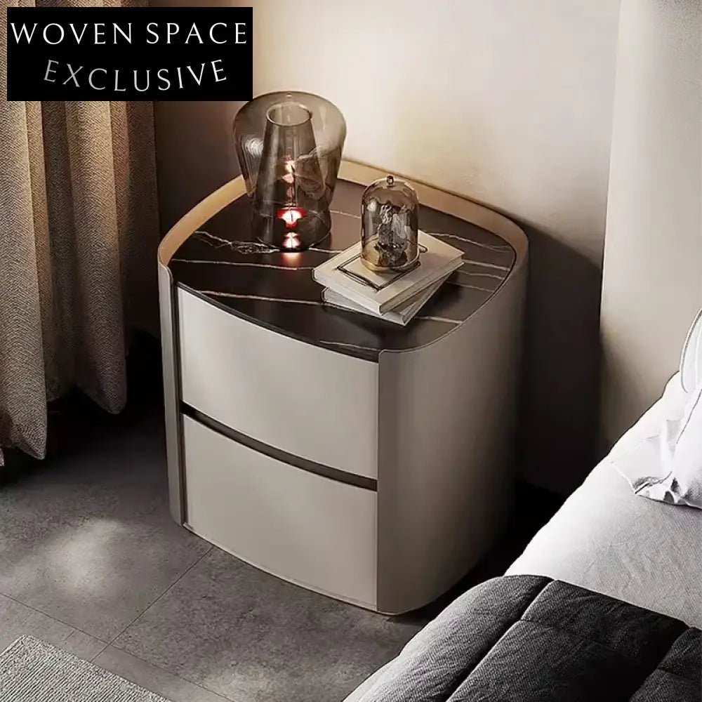 Luxury Solid Wood Bedside Table with Contemporary Design and Storage Drawer